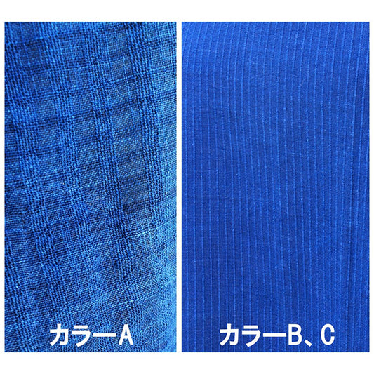 藍染め木綿チュニックブラウス