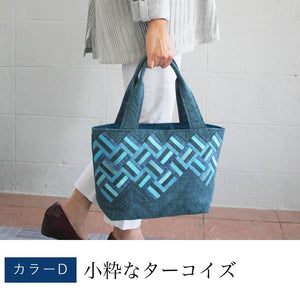 細かいパッチワークのトートバッグ