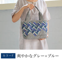 細かいパッチワークのトートバッグ