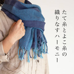 太糸手織り絣柄ストール