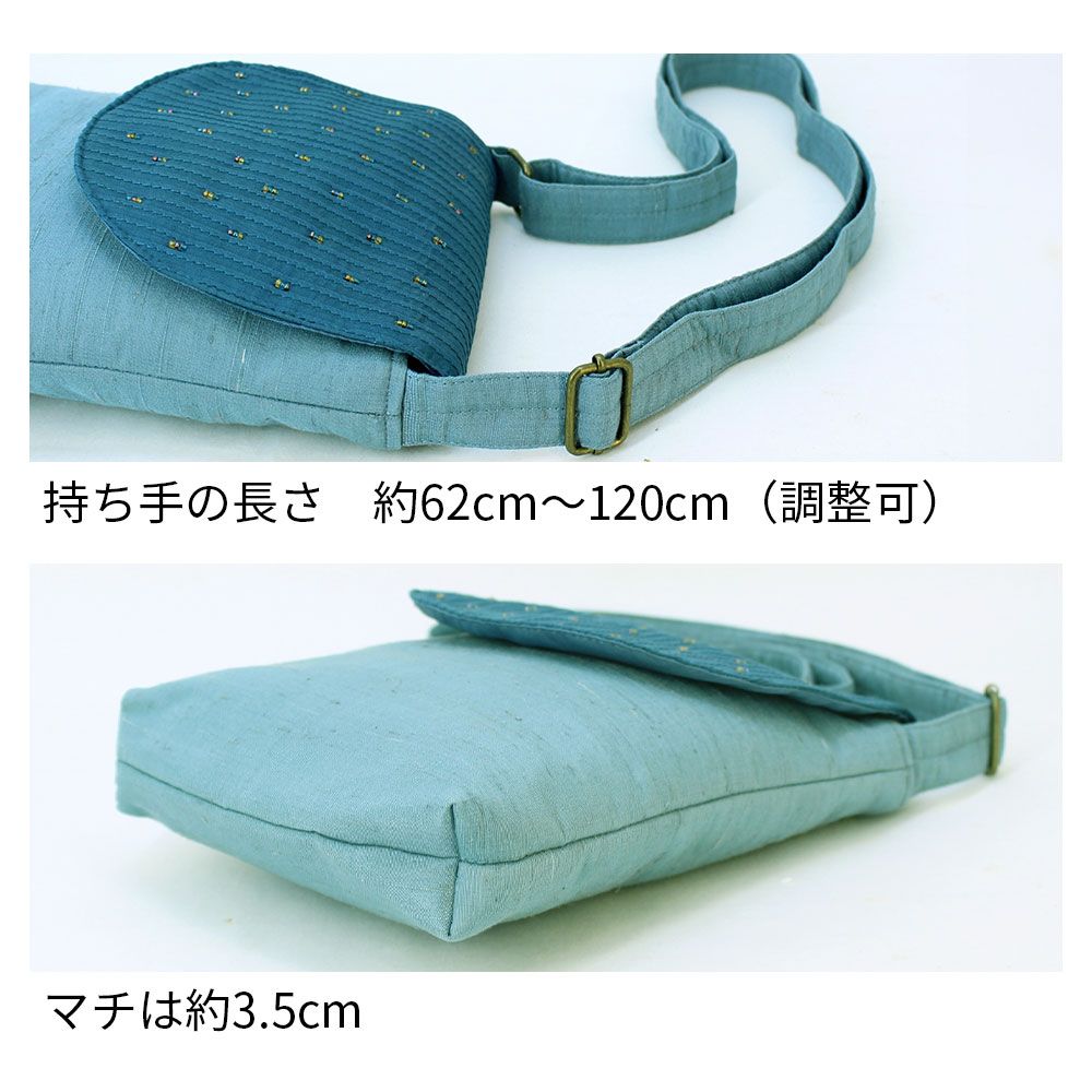 ピンタックビーズシルクポシェット