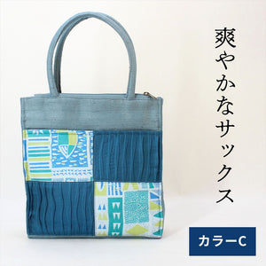 シルク小さめハンドバッグ