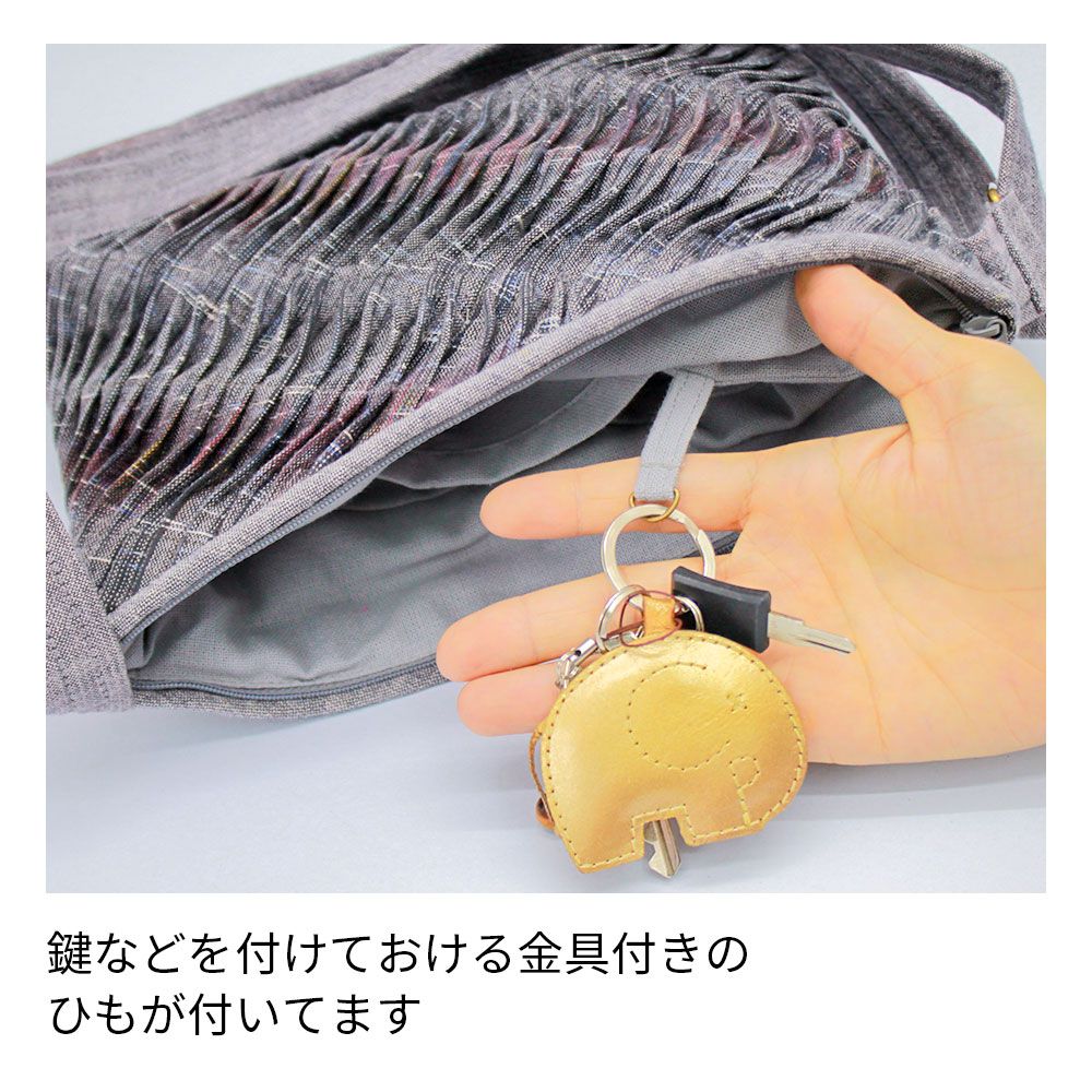 手織り斜めタックミニポシェット
