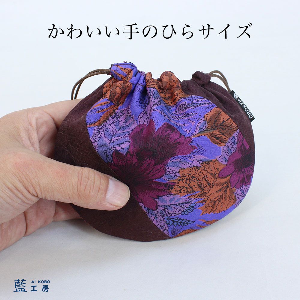 シルク半月巾着