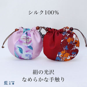 シルク半月巾着
