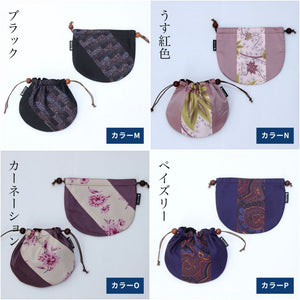 シルク半月巾着