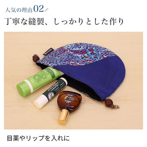 シルク半月巾着