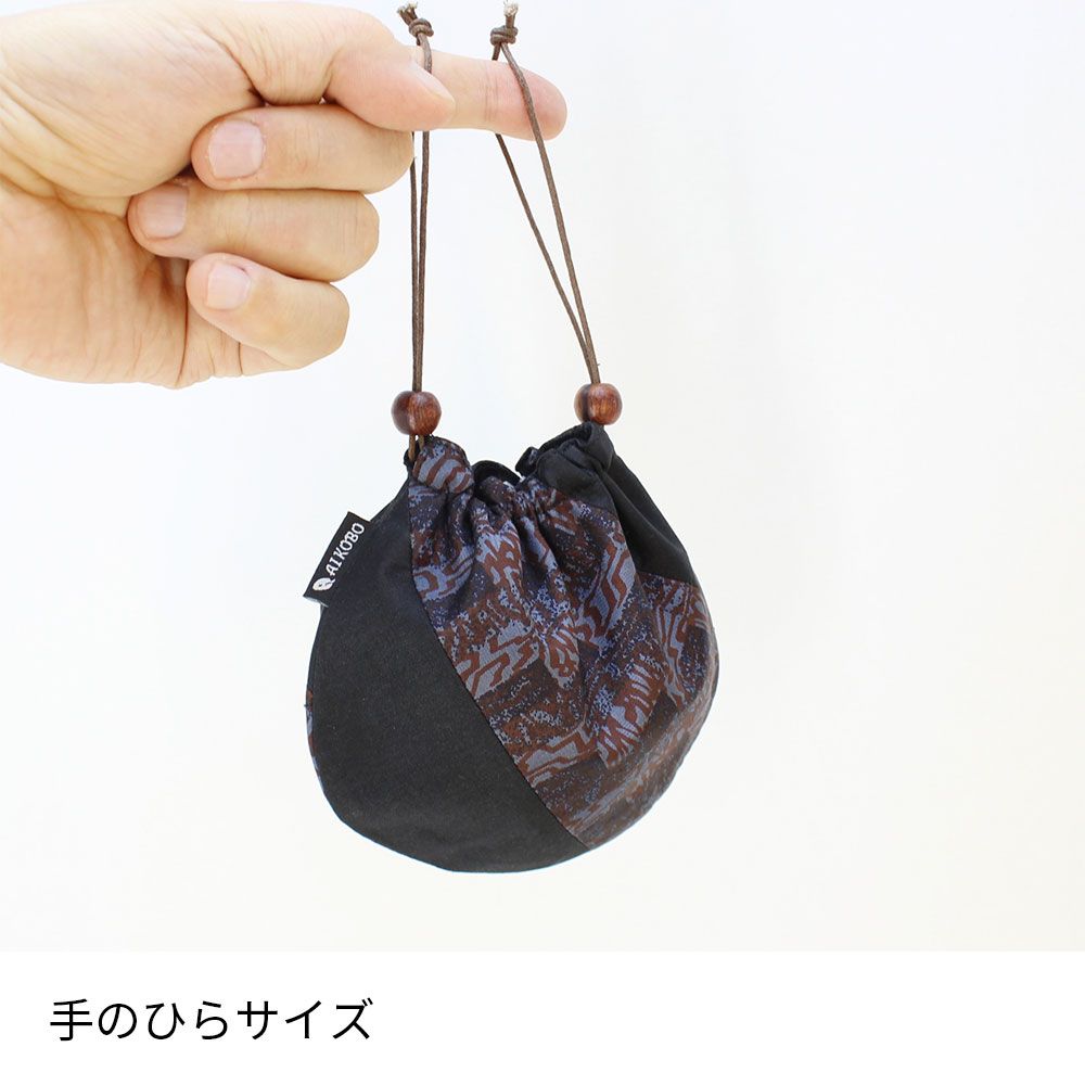 シルク半月巾着