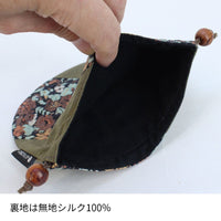 シルク半月巾着