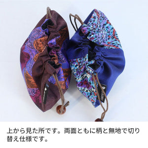 シルク半月巾着