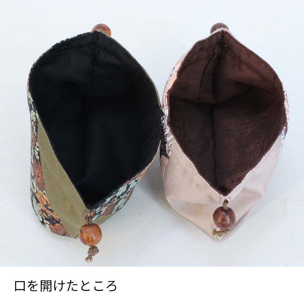 シルク半月巾着