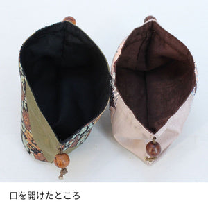 シルク半月巾着