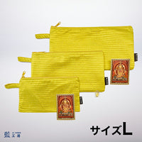 シルクピンタックラッキーポーチ