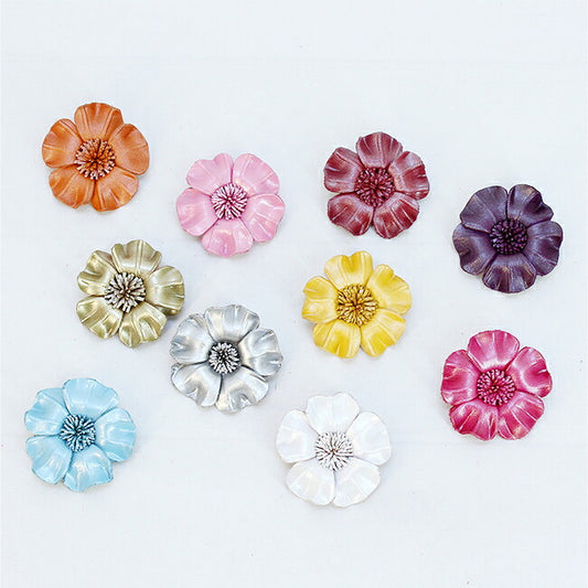 本革花びらブローチM5cm