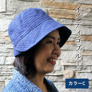 ざっくり手織りコットン帽子