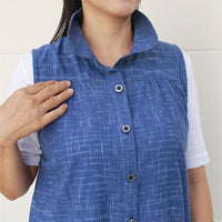 手織り前開き木綿ベスト