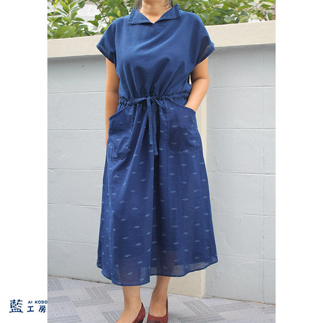 藍染め木綿ワンピース