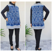 藍染め手織り木綿ベスト