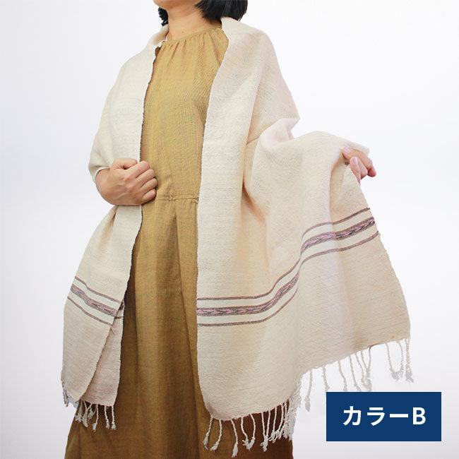 手織り絣柄コットンストール