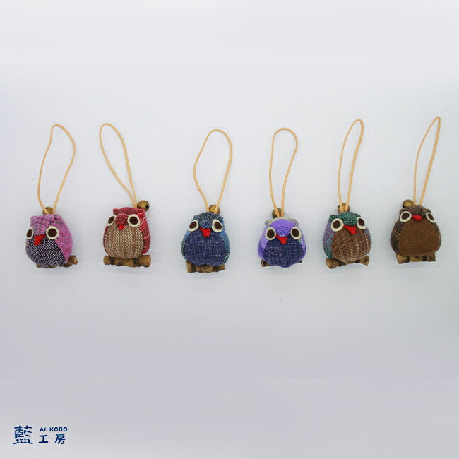 止まり木ふくろうストラップ